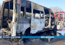 В Дрогичинском районе на трассе загорелся автомобиль