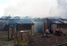 В Дрогичинском районе горела хозпостройка