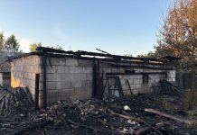 В Дрогичинском районе горел гараж